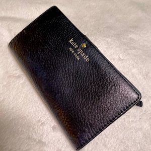 Kate Spade black long leather wallet